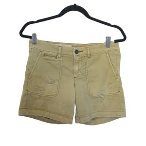 Pilcro and the Letterpress Hyphen distressed green shorts